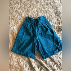 Vintage High Waisted Teal Corduroy Shorts